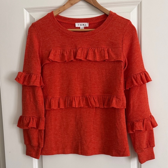 THML Red Ruffle Sweater - Picture 1 of 3